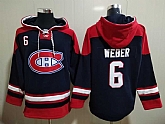 Canadiens 6 Shea Weber Navy Blue All Stitched Pullover Hoodie,baseball caps,new era cap wholesale,wholesale hats
